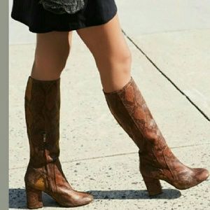 Free people tall snakeskin boots